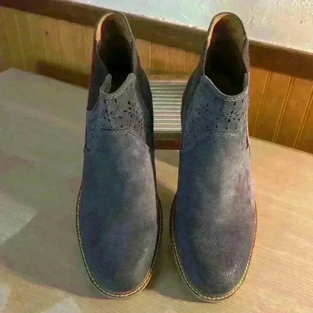 Comfortiva Align Raya Suede Washed Indigo Booties